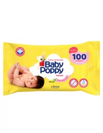 CLESS BABY POPPY TOALHAS UMED C/100UN