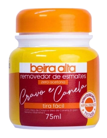 BEIRA ALTA REMOVEDOR ZERO ACETONA CRAVO E CANELA TIRA FACIL 75ML