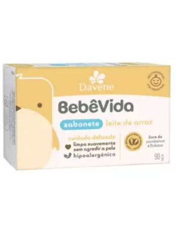 DAVENE BEBE VIDA LEITE DE ARROZ SABONETE BARRA 90G