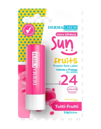 DERMACHEM PROTETOR SOLAR LABIAL TUTTI-FRUTTI FPS 24 3,5G