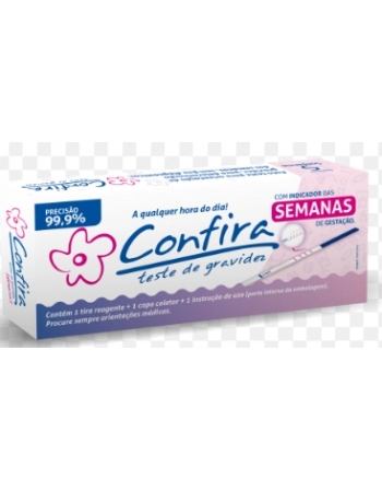 SANFARMA TESTE DE GRAVIDEZ CONFIRA - TIRA COM INDICADOR DAS SEMANAS DE GESTAÇÃO