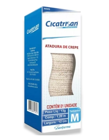 SANFARMA CICATRISAN ATADURA DE CREPE 14 G - TAMANHO G (COMPRIMENTO 1,20 M X LARGURA 15 CM)