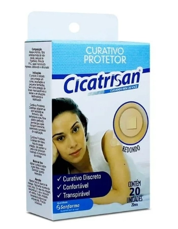 SANFARMA CICATRISAN CURATIVO PROTETOR REDONDO (DIAMETRO DE 20MM) COM 20 UNIDADES