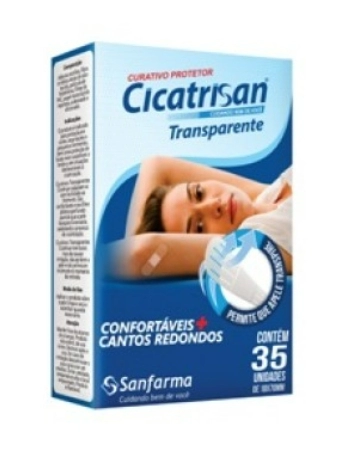 SANFARMA CICATRISAN CURATIVO TRANSPARENTE (18X70 MM) COM 35 UNIDADES