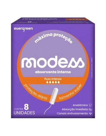 EVERGREEN MODESS ABS INTERNO SUPER FLUXO INTENSO 08 UNID