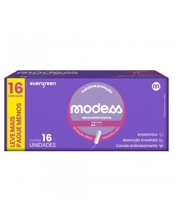 EVERGREEN MODESS ABS INTERNO MINI FLUXO LEVE L+ P- 16 UNID