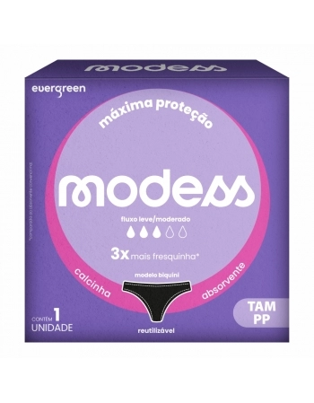 EVERGREEN MODESS CALCINHA ABSORVENTE FLUXO LEVE/MODERADO TAM PP
