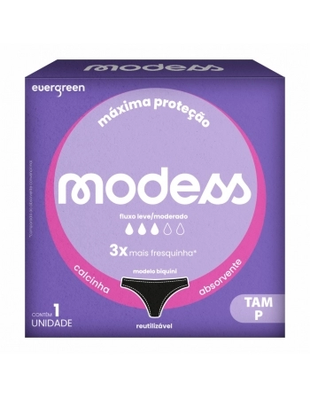 EVERGREEN MODESS CALCINHA ABSORVENTE FLUXO LEVE/MODERADO TAM P