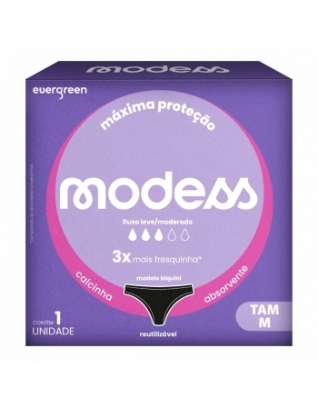 EVERGREEN MODESS CALCINHA ABSORVENTE FLUXO LEVE/MODERADO TAM M