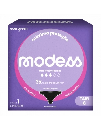 EVERGREEN MODESS CALCINHA ABSORVENTE FLUXO LEVE/MODERADO TAM G