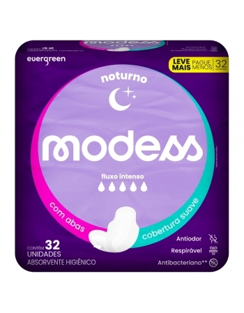 EVERGREEN ABSORVENTE MODESS NOTURNO C/ABAS 32 UNID