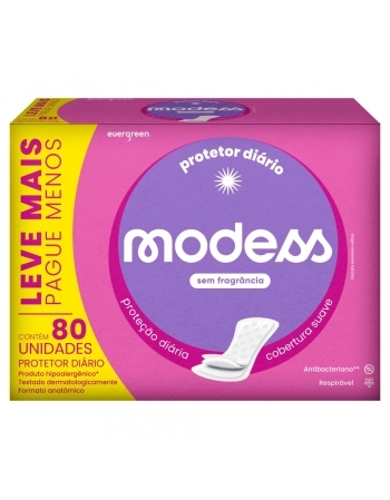 EVERGREEN PROTETOR DIARIO MODESS 80 UNID