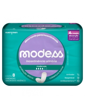 EVERGREEN MODESS ABSORVENTE PARA INCONTINENCIA MODERADA S/ABAS 8 UNID