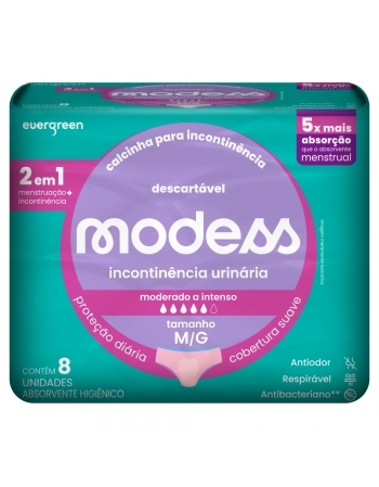 EVERGREEN MODESS CALCINHA DESCARTAVEL 2 EM 1 - M/G 8 UNID