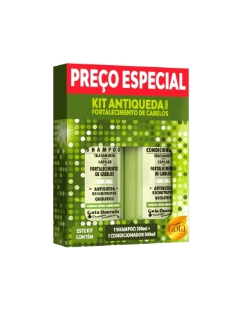 GOTA DOURADA KIT ( SH 300ML + COND 300ML ) A QUEDA