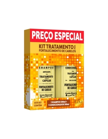 GOTA DOURADA KIT ( SH 300ML + COND 300ML ) FORTALECIMENTO