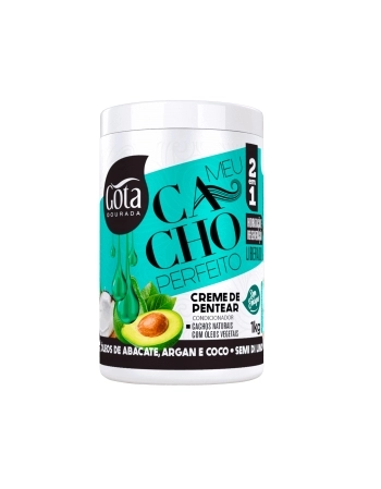 GOTA DOURADA MEU CACHO PERFEITO CR PENTEAR OLEOS DE ABACATE - ARGAN E COCO - SEMI DI LINO 1 KG