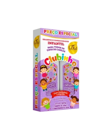 GOTA DOURADA CLUBINHO TODOS OS TIPOS KIT INFANTIL (SH+COND) 340ML