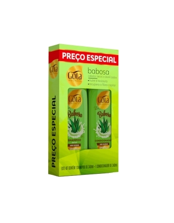 GOTA DOURADA KIT (SH+COND) BABOSA COM EXTRATO DE ALOE E VERA 340 ML