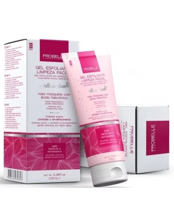 PROBELLE GEL ESFOLIANTE LIMPEZA FACIAL ROSA MOSQUETA COM ACD HIALUR 160ML