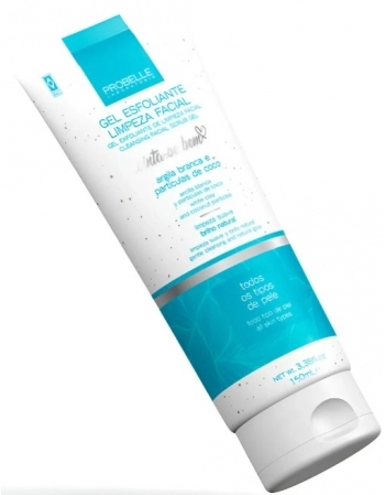PROBELLE GEL ESFOLIANTE LIMPEZA FACIAL ARGILA BRANCA E PARTIC. COCO 160ML