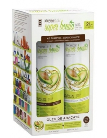 PROBELLE KIT OLEO DE ABACATE 2L (SHAMPOO 1L + COND 1L)