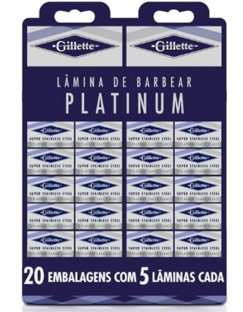 STRONG LAMINA BARBEAR GILETTE PLATINUM (CART. C/ 100 UNIDADES)