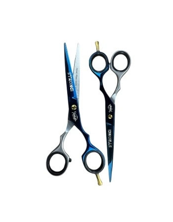 STRONG BARBER TESOURA PROFISSIONAL 6.0 POL AZUL/PRATA