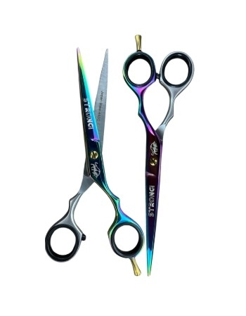 STRONG BARBER TESOURA PROFISSIONAL 6.0 POL AZUL/PRATA