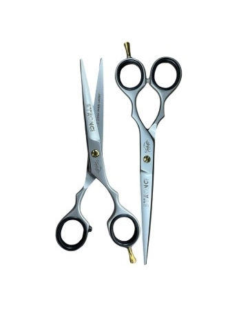 STRONG BARBER TESOURA PROFISSIONAL 6.0 POL AZUL/PRATA