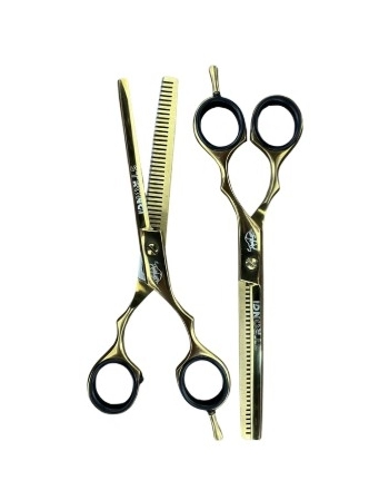 STRONG BARBER TESOURA PROFISSIONAL DESBASTE 6.5 POL DOURADA