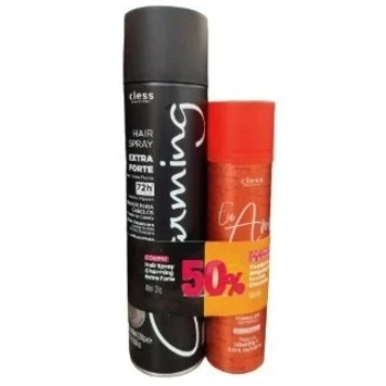 CLESS CHARMING KIT (HAIR SPRAY EXT FORTE 400ML + FIXADOR MAQUIAGEM 150ML)