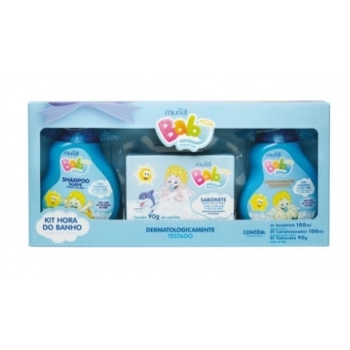 MURIEL BABY KIT HORA DO BANHO AZUL (SH 100ML + COND 100ML + SAB 90G)