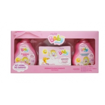 MURIEL BABY KIT HORA DO BANHO ROSA (SH 100ML + COND 100ML + SAB 90G)