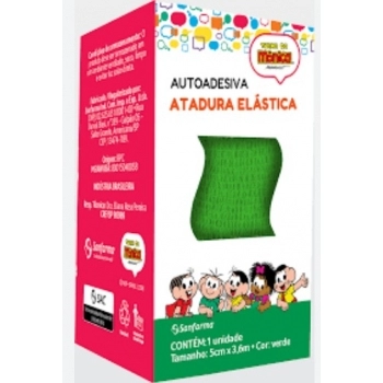 SANFARMA TURMA DA MONICA ATADURA ELASTICA AUTO ADESIVA VERDE
