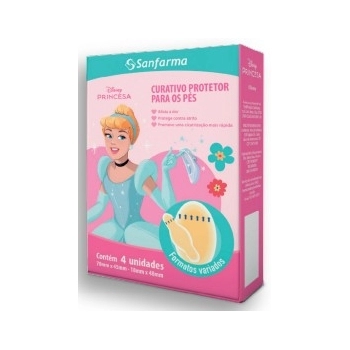 SANFARMA DISNEY CINDERELA CURATIVO PROTETOR PARA OS PES C/04 UNID