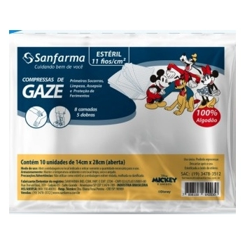 SANFARMA DISNEY MICKEY COMPRESSA DE GAZE ESTERIL 11 FIOS
