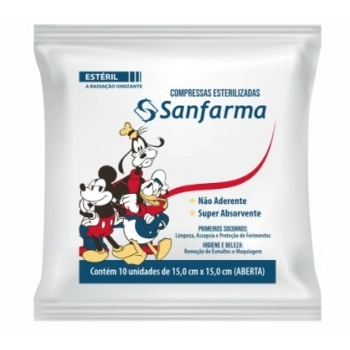 SANFARMA DISNEY MICKEY COMPRESSA ESTERELIZADA C/ 10 UNID