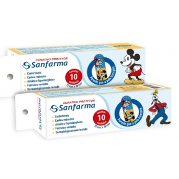 SANFARMA DISNEY MICKEY E AMIGOS CURATIVO PROTETOR C/ 10 UNID
