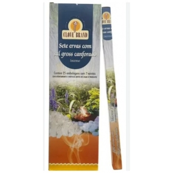 CLOVE BRAND INCENSO SETE ERVAS C/ SAL GROSSO CANF. (7 VARETAS)