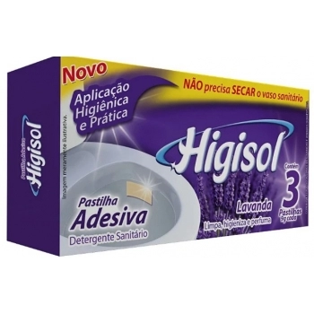 MULTIBRANDS HIGISOL PASTILHA ADESIVA BRISA DE LAVANDA (C/3 UNID) 9G
