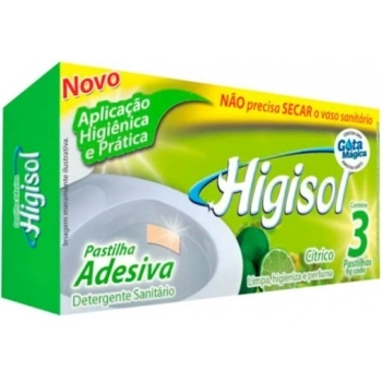 MULTIBRANDS HIGISOL PASTILHA ADESIVA FRESCOR CITRICO (C/3 UNID) 9G