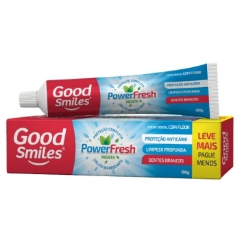 GOOD SMILES CREME DENTAL C/ FLUOR POWER FRESH 180G