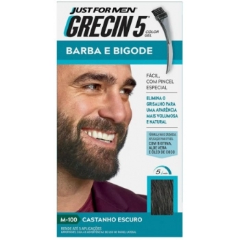 GRECIN 5 COLOR GEL BARBA E BIGODE CASTANHO ESCURO 28G